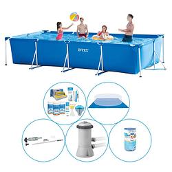 Foto van Zwembad super deal - 6-delig - intex frame pool rechthoekig 450x220x84 cm