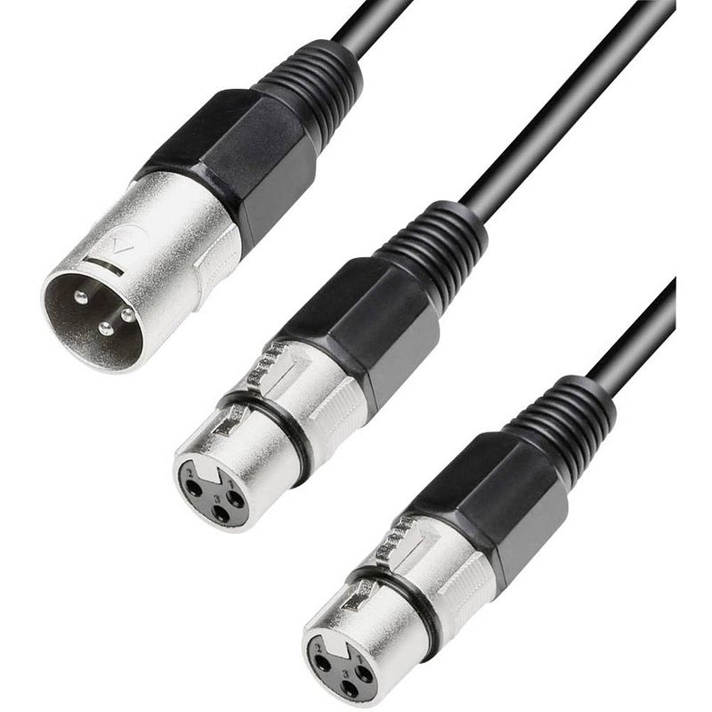 Foto van Paccs paccs xlr y-kabel [2x xlr-bus - 1x xlr-stekker] 0.60 m zwart