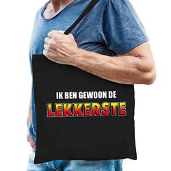 Foto van Ik ben gewoon de lekkerste tas / shopper zwart katoen heren - feest boodschappentassen