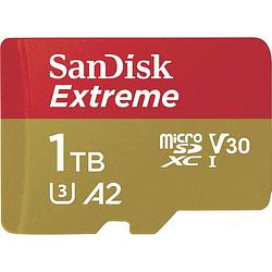 Foto van Sandisk extreme™ microsdxc-kaart 1 tb class 10, uhs-i, uhs-class 3, v30 video speed class a2-vermogensstandaard