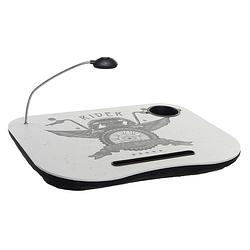 Foto van Schootkussen/laptray biker print met led lamp en bekerhouder l48 x b38 cm - dienbladen