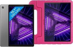 Foto van Lenovo tab m10 hd (2de generatie) 32gb wifi grijs + just in case kids case roze