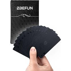 Foto van 2befun luxe waterdichte kaarten - zwart - kaartspel - speelkaarten - spelletjes voor volwassenen - pokerkaarten