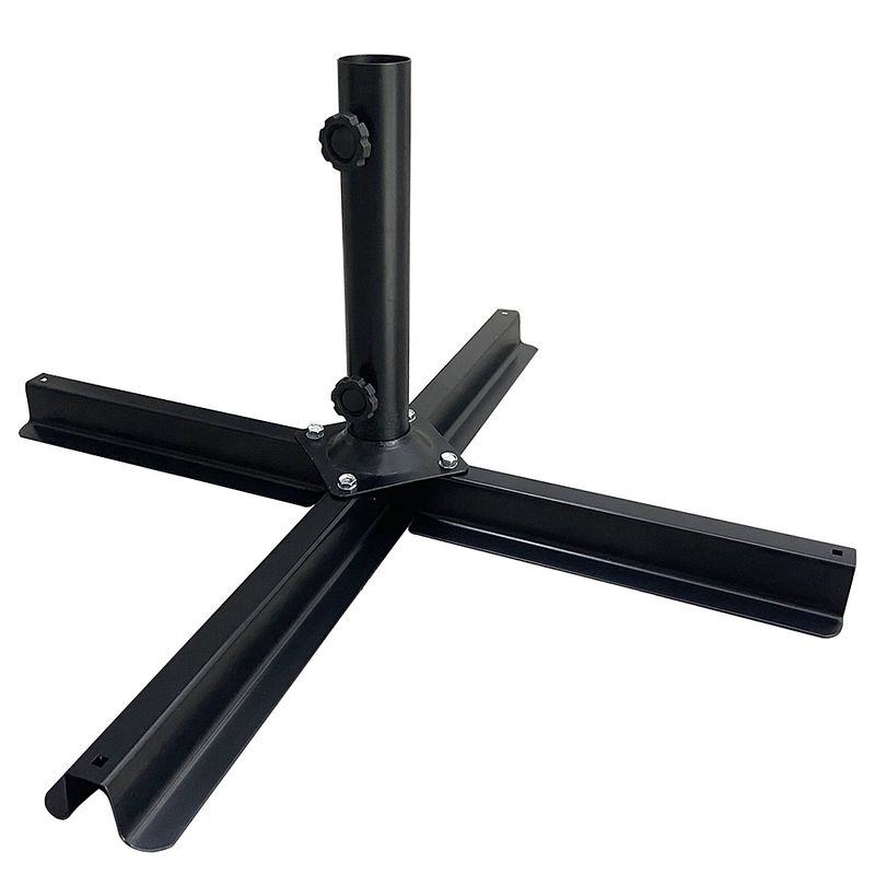 Foto van 4gardenz® parasol kruisvoet voor verzwaringstegels 77x77x31 cm - zwart