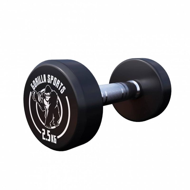 Foto van Gorilla sports dumbell - 2,5 kg - gietijzer (rubber coating) - met logo