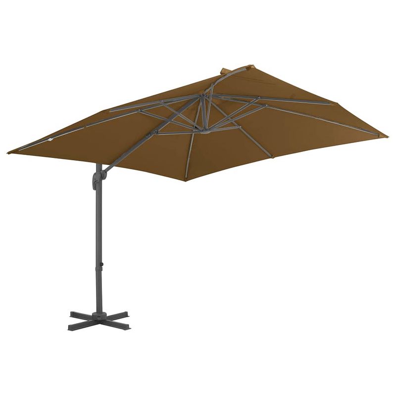 Foto van The living store hangende parasol - elegante - tuinparasol - 300x300x258 cm - taupe