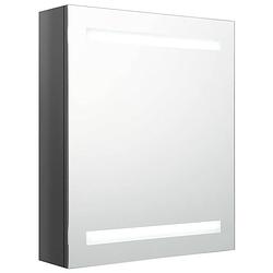 Foto van Vidaxl badkamerkast met spiegel led 50x14x60 cm glanzend grijs