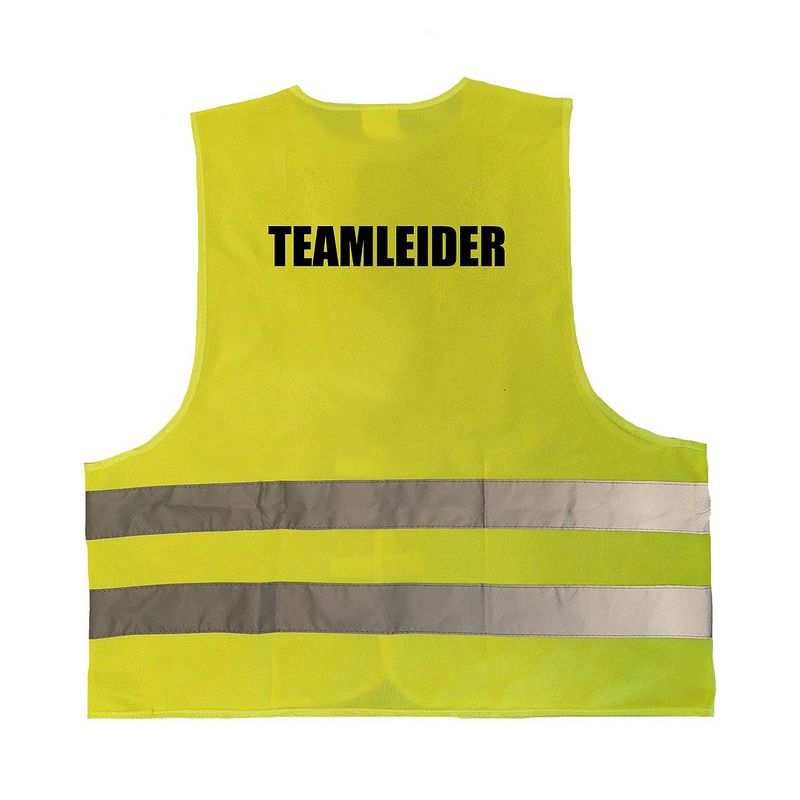 Foto van Teamleider vestje / hesje geel met reflecterende strepen voor volwassenen - veiligheidshesje