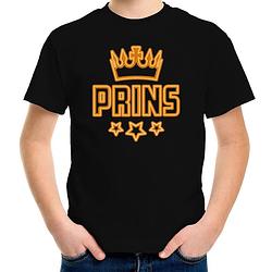 Foto van Koningsdag t-shirt - prins - voor jongens - zwart 146-152 (l) - feestshirts