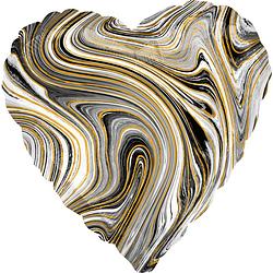 Foto van Amscan folieballon black heart 45 cm metallic