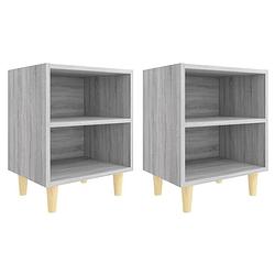 Foto van The living store bedkastjes - scandinavische stijl - 40x30x50 cm - grijs sonoma eiken