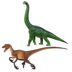 Foto van Setje van 2x stuks speelgoed dinosaurussen figuren 21 en 23 cm - speelfiguren