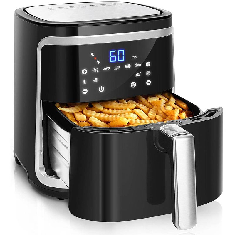 Foto van Airfryer - aigi frina - hetelucht friteuse - timer - 7 liter - led touchscreen - zwart