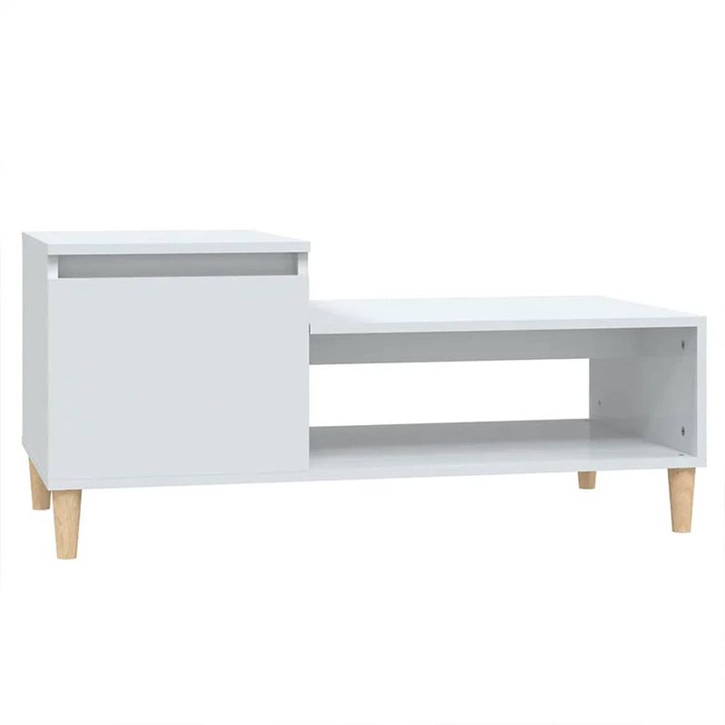 Foto van The living store salontafel - hoogglans wit - 100 x 50 x 45 cm