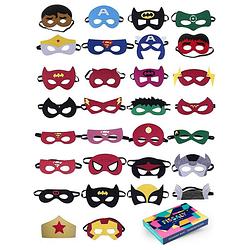 Foto van Fissaly® 31 stuks superhelden maskers voor kinderfeest & verkleed partijen - super hero kind kostuum