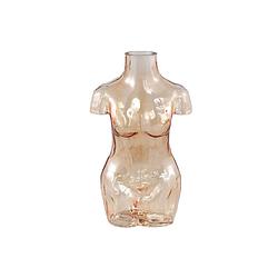 Foto van Ptmd body dark brown glass vase torso shape