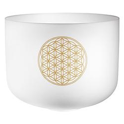 Foto van Meinl pcsb16fol crystal singing bowl flower of life klankschaal 16 inch toon c3