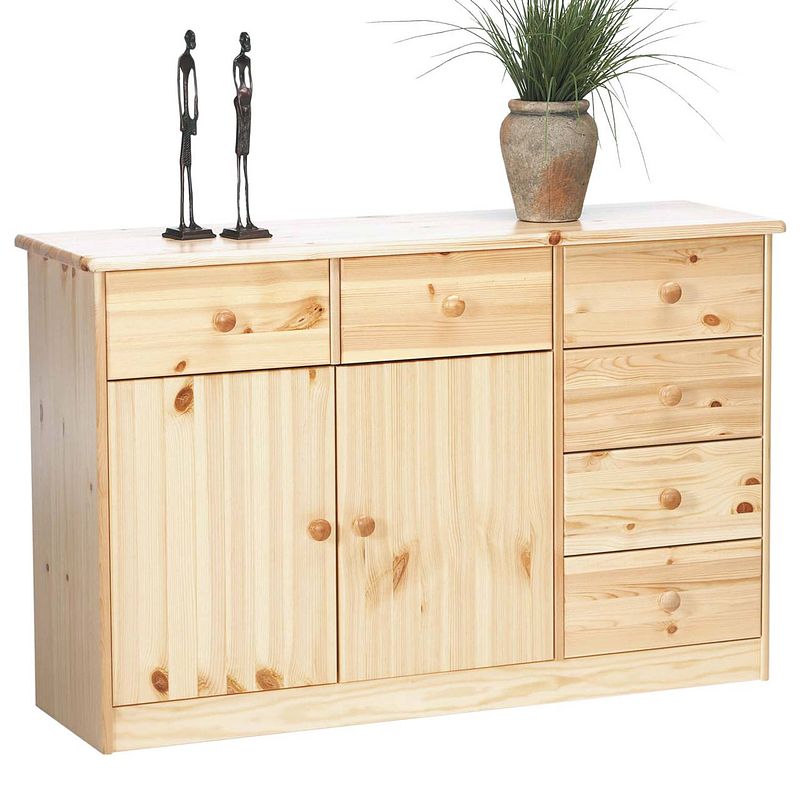 Foto van Nelly dressoir 6 laden 2 deuren naturel.