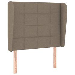 Foto van Vidaxl hoofdbord met randen 83x23x118/128 cm stof taupe