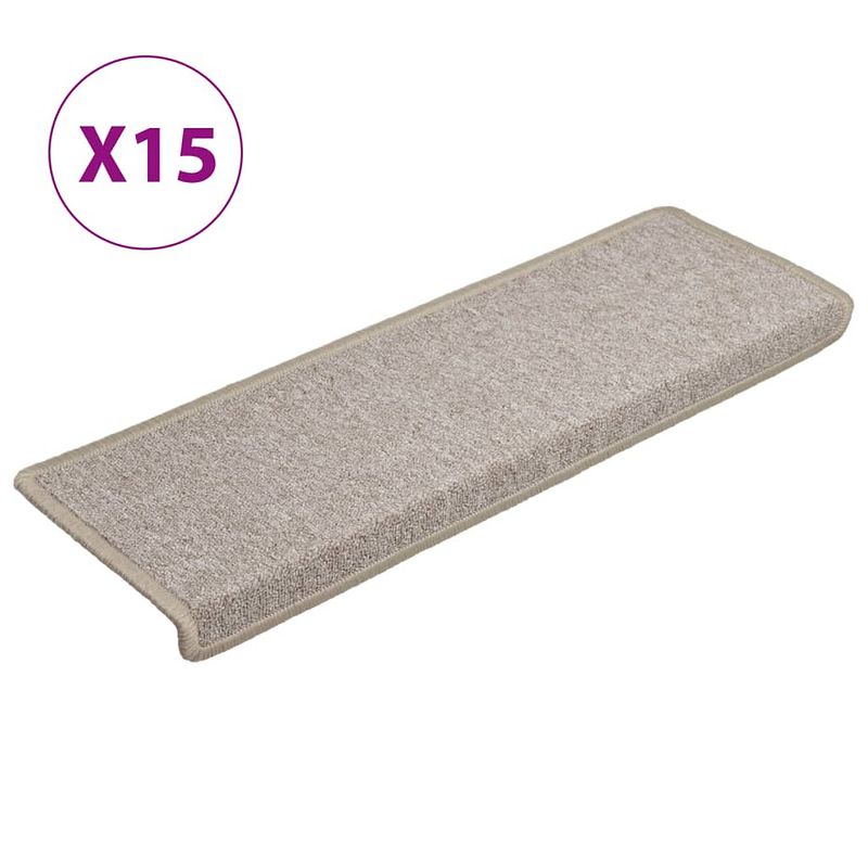 Foto van Vidaxl trapmatten 15 st 65x21x4 cm taupe