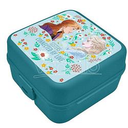 Foto van Disney frozen broodtrommel/lunchbox voor kinderen - blauw - kunststof - 14 x 8 cm - lunchboxen