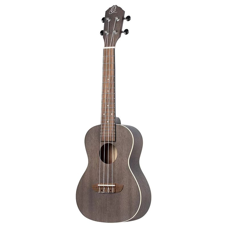 Foto van Ortega rucoal-l earth series concert size ukulele coal black linkshandige concert ukelele