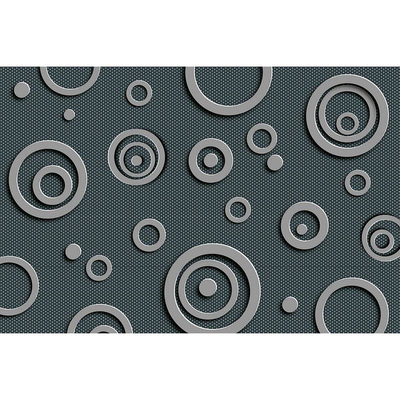 Foto van Dimex metal circles vlies fotobehang 375x250cm 5-banen