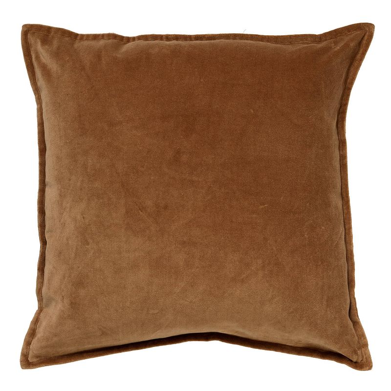 Foto van Dutch decor caith - sierkussen velvet tobacco brown 50x50 cm - bruin - bruin