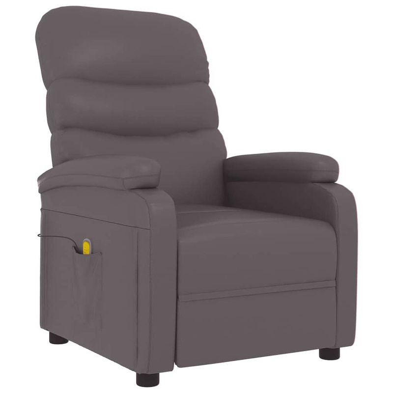 Foto van The living store massagestoel kunstleer grijs - fauteuil