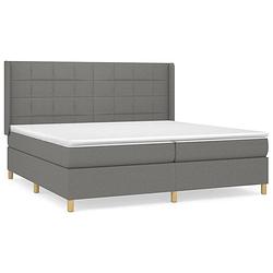 Foto van The living store boxspringbed - comfort - bed - 203 x 203 x 118/128 cm - donkergrijs