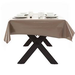 Foto van Buiten tafelkleed/tafelzeil taupe 140 x 200 cm rechthoekig - tafellakens