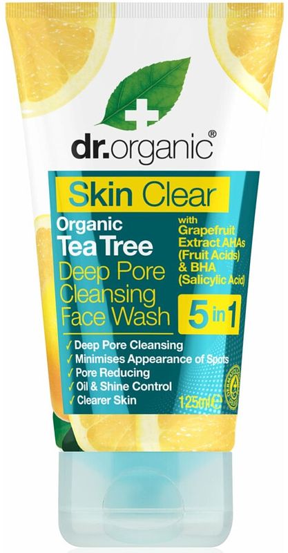 Foto van Dr organic skin clear deep pore face wash 5-in-1