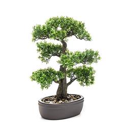 Foto van Kunstplant bonsai boom in bruine pot 43 cm - kunstplanten