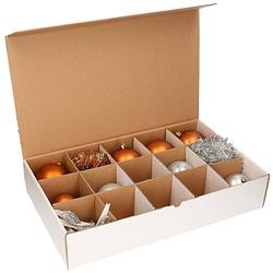 Foto van 4x kerstversiering opbergen doos met deksel voor 10 cm kerstballen - kerstballen opbergboxen