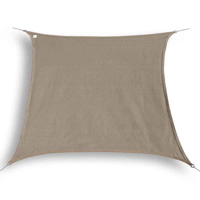 Foto van Hanse® schaduwdoek vierkant waterafstotend 2,5x2,5 m zonnedoek taupe