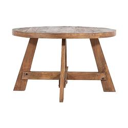 Foto van Giga meubel eettafel rechthoek - 200cm - naturel - mangohout - tafel sjors