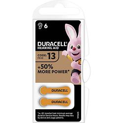 Foto van Duracell 13ac za13 batterij voor hoortoestel zink-lucht 1.45 v 290 mah 6 stuk(s)