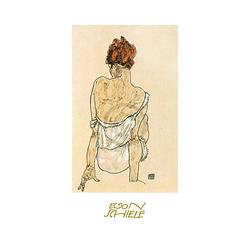 Foto van Egon schiele - zittende vrouw kunstdruk 50x70cm