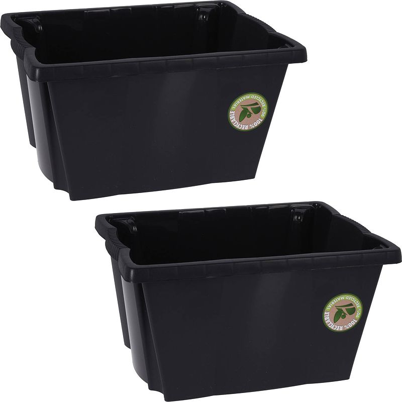 Foto van 4x stuks opberg boxen/dozen - kunststof - 20 liter - 42 x 33 x 23 cm - opbergbox