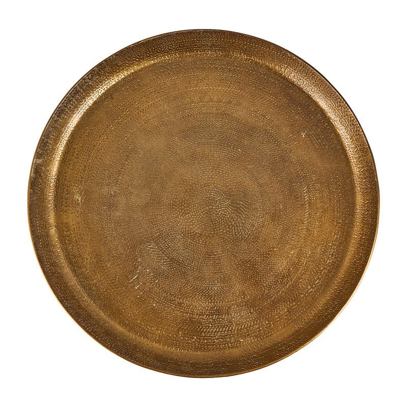 Foto van Decoratieplateau reliëf - antiek goud - ø29 cm