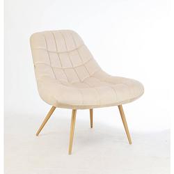 Foto van Maxxhome fauteuil loungestoel velvet - beige