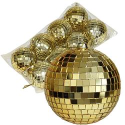 Foto van Othmar decorations disco kerstballen - 8x - goud - 6 cm - kunststof - kerstbal