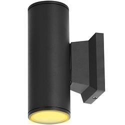 Foto van Aigostar 13vem - wandlamp - wandspot - gu10 fitting - ip65 - voor binnen en voor buiten - uplight en downlight - zwart