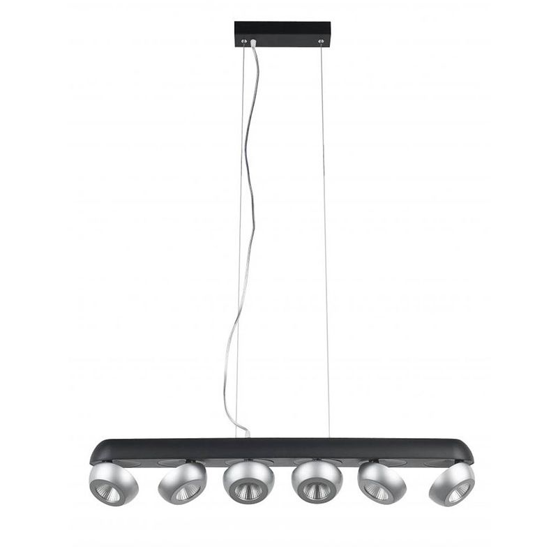 Foto van Highlight hanglamp doplo 6 lichts l 81 cm zwart