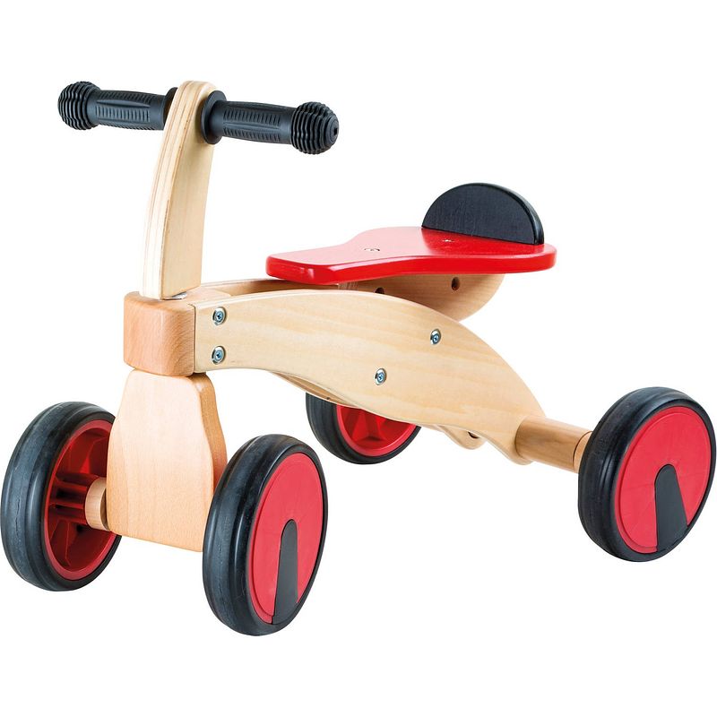 Foto van Small foot loopfiets met 4 wielen loopfiets junior rood