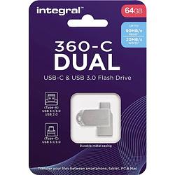 Foto van Integral 360-c dual usb-c & usb 3.0 stick, 64 gb