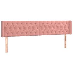 Foto van The living store hoofdeind hoofdbord - roze - 183x16x78/88 cm - fluweel