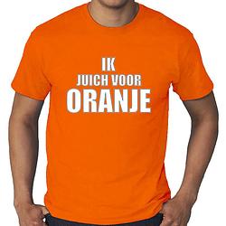 Foto van Grote maten oranje fan shirt / kleding holland ik juich voor oranje ek/ wk voor heren 4xl - feestshirts