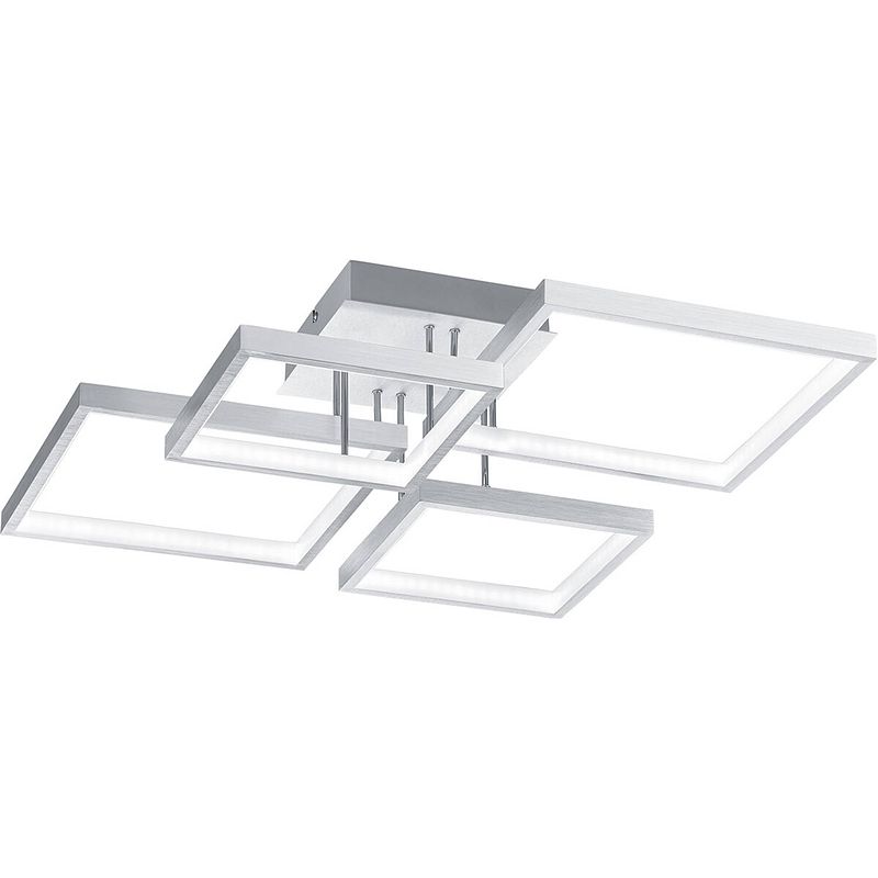 Foto van Led plafondlamp - plafondverlichting - trion soranto - 24w - warm wit 3000k - dimbaar - vierkant - mat grijs - aluminium