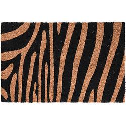 Foto van Dieren tijger/zebra opdruk deurmat/buitenmat kokos 39 x 59 cm - deurmatten
